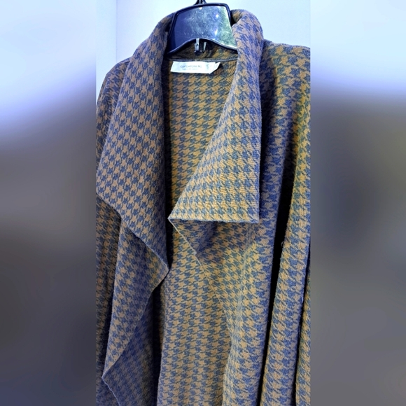 Contemporaine by Simons | Brown houndstooth heavy sweater flowly cardigan - Picture 4 of 15